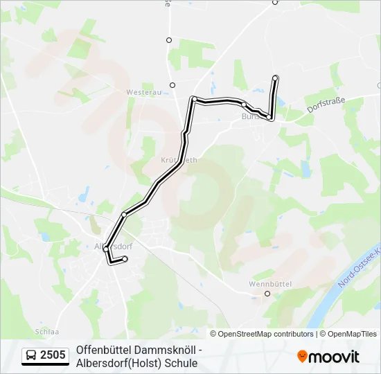 2505 Bus Line Map