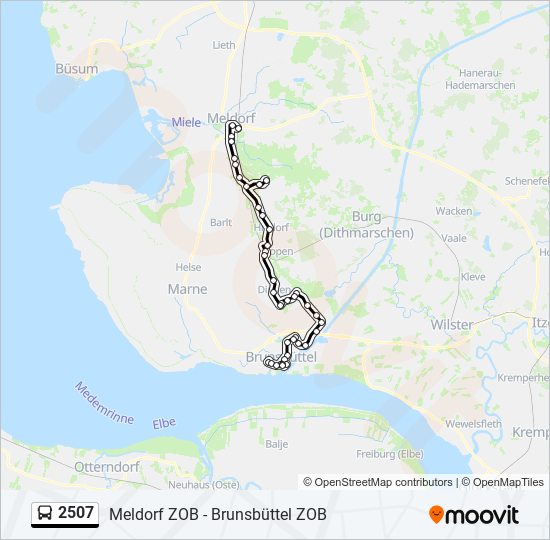 2507 bus Line Map