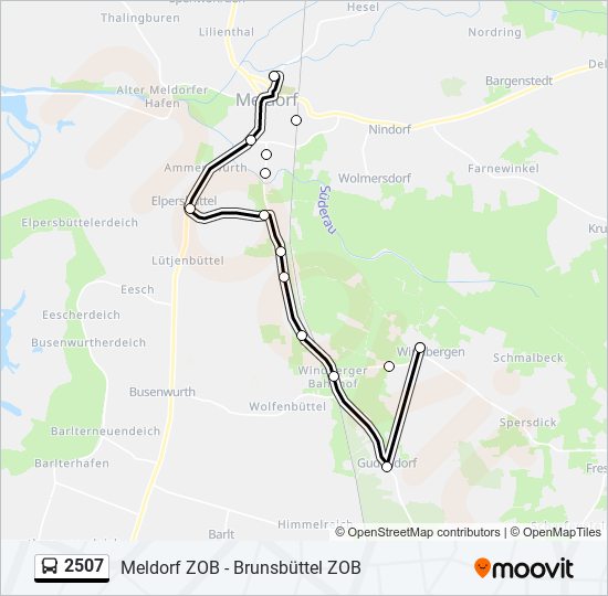 2507 bus Line Map