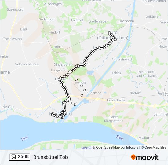 Автобус 2508: карта маршрута