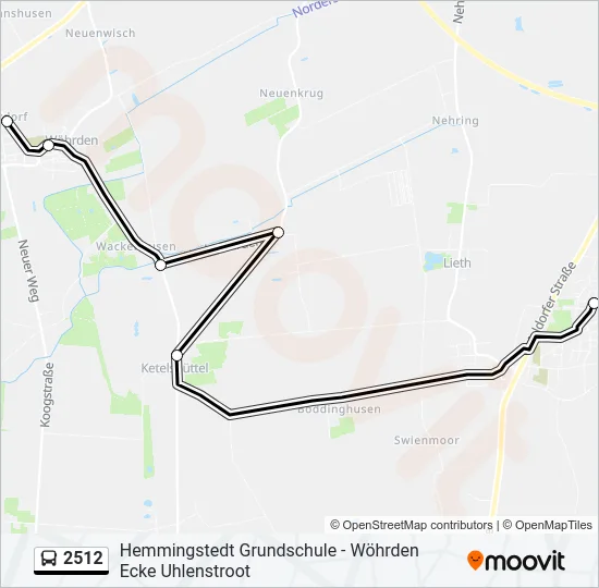 Автобус 2512: карта маршрута