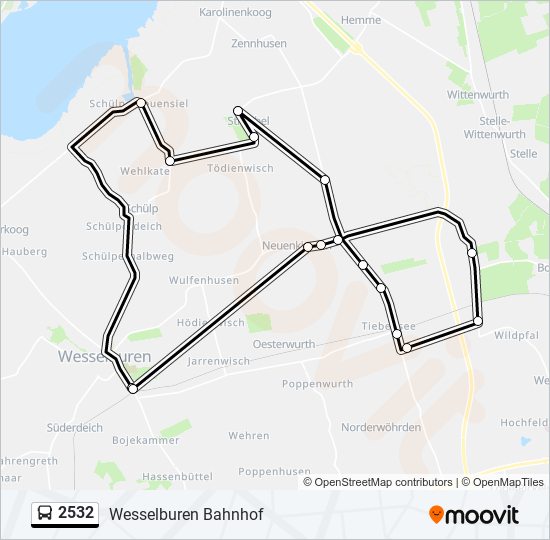 2532 bus Line Map