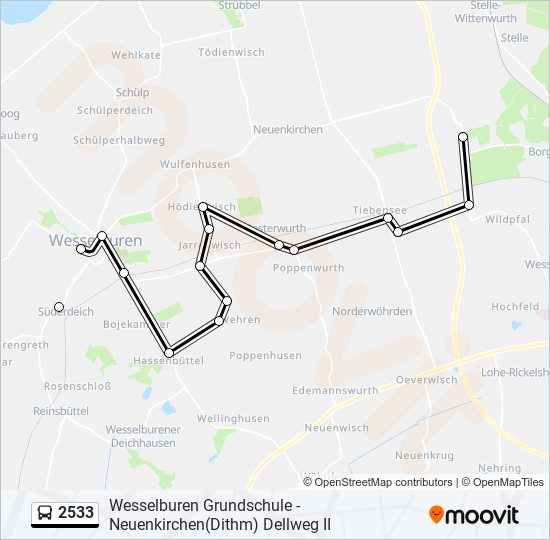 2533 bus Line Map