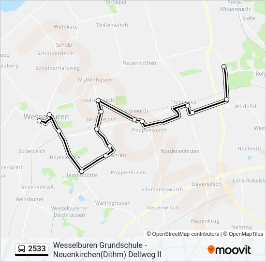 2533 Bus Line Map