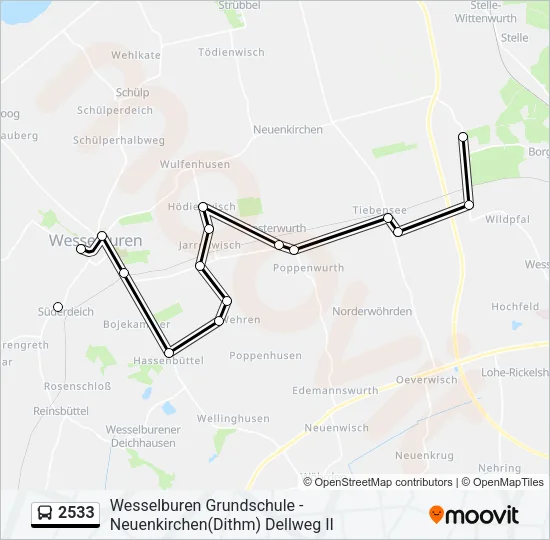 2533 Bus Line Map