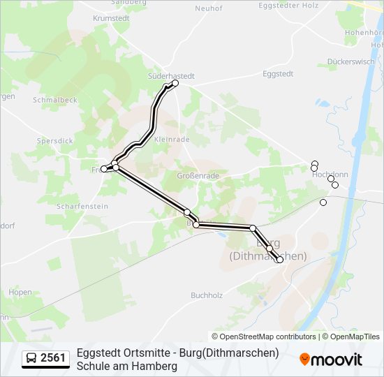 Автобус 2561: карта маршрута
