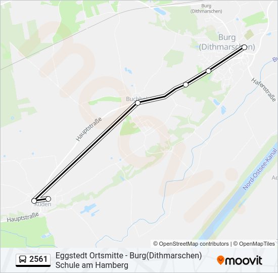 Автобус 2561: карта маршрута