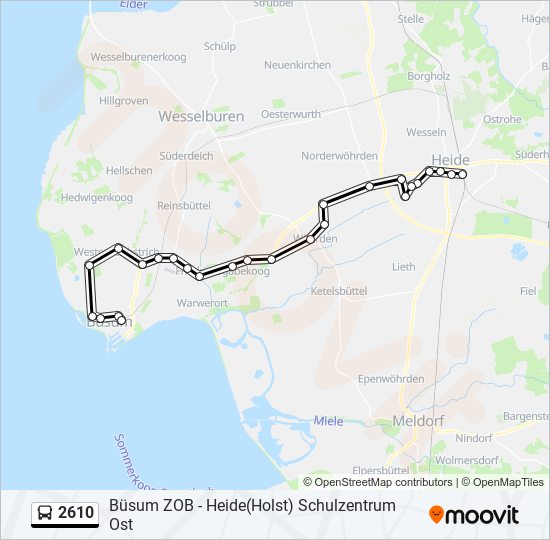 Автобус 2610: карта маршрута
