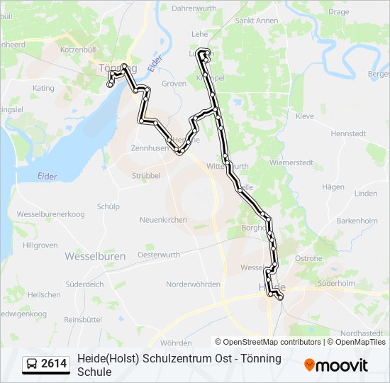 2614 bus Line Map