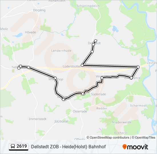 2619 bus Line Map