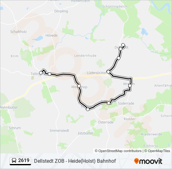 2619 bus Line Map