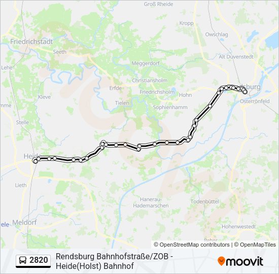Автобус 2820: карта маршрута