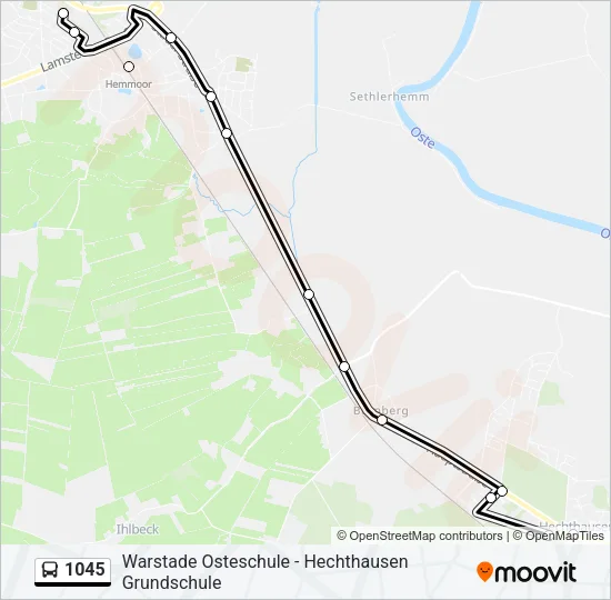 Автобус 1045: карта маршрута