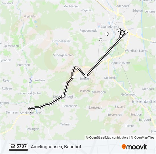 5707 bus Line Map