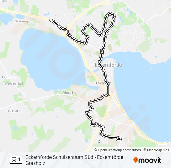 1 bus Line Map