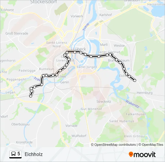 Автобус 5: карта маршрута