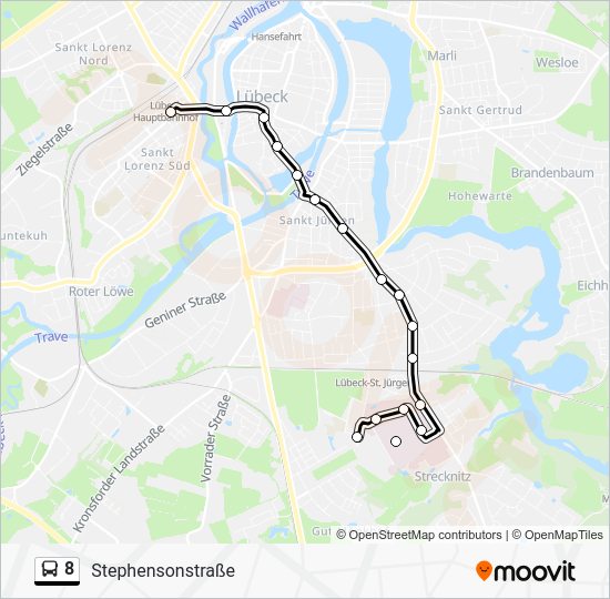 8 Route: Fahrpläne, Haltestellen & Karten - Stephensonstraße (Aktualisiert)