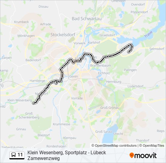 Buslinie 11 Karte