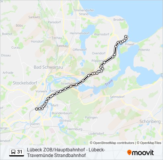 Buslinie 31 Karte