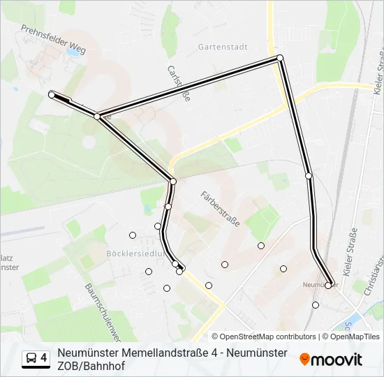 Автобус 4: карта маршрута