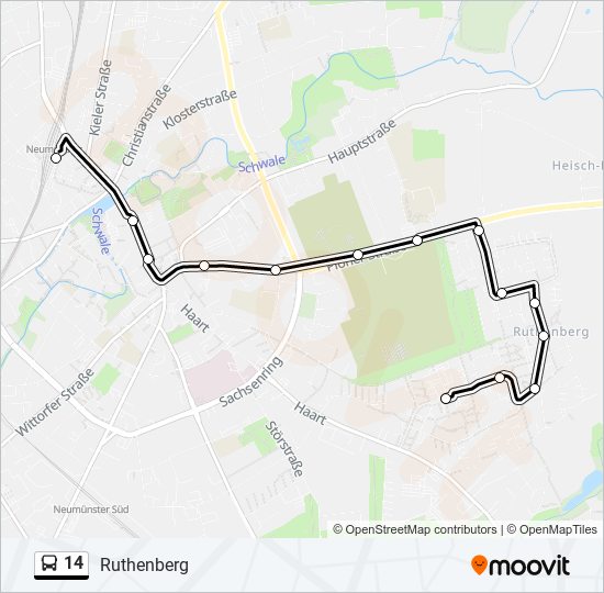 14 bus Line Map