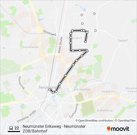 22 bus Line Map