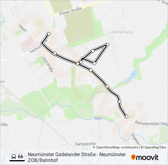 66 bus Line Map