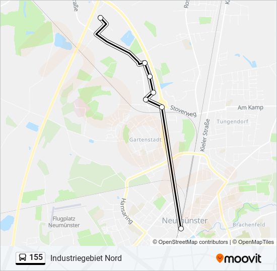 155 bus Line Map