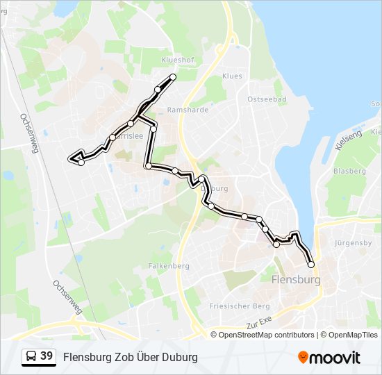 39 bus Line Map