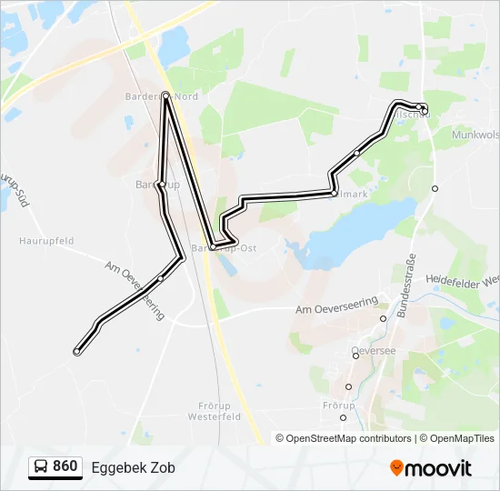 860 Bus Line Map