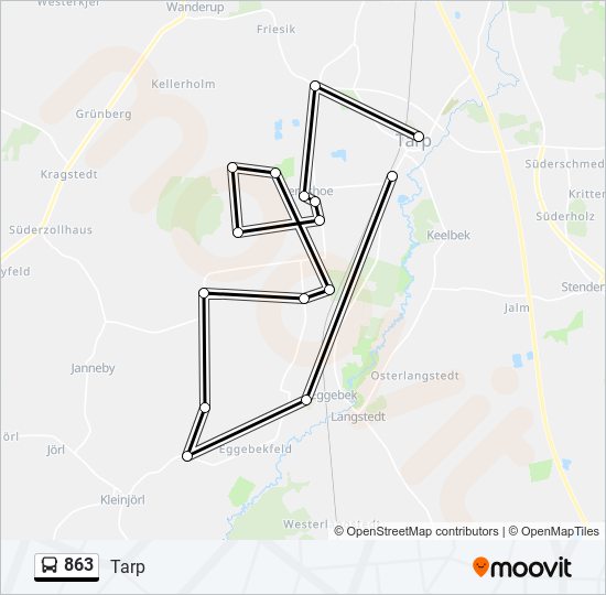 863 bus Line Map