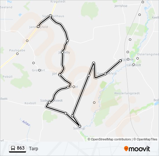 863 bus Line Map