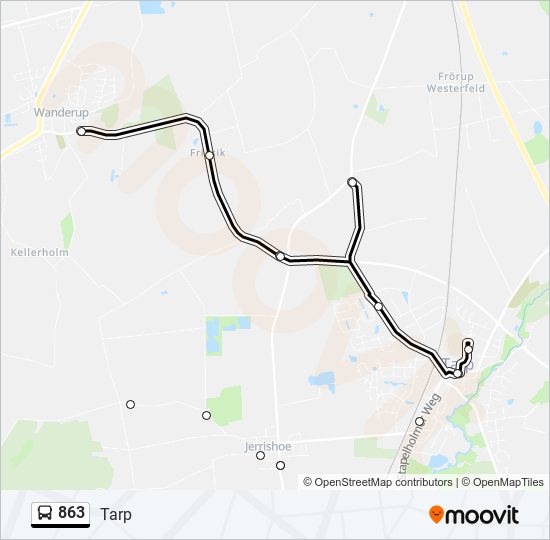 863 bus Line Map