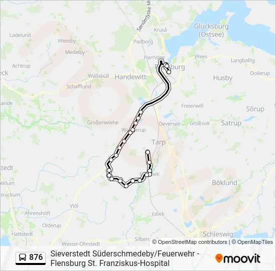 Автобус 876: карта маршрута