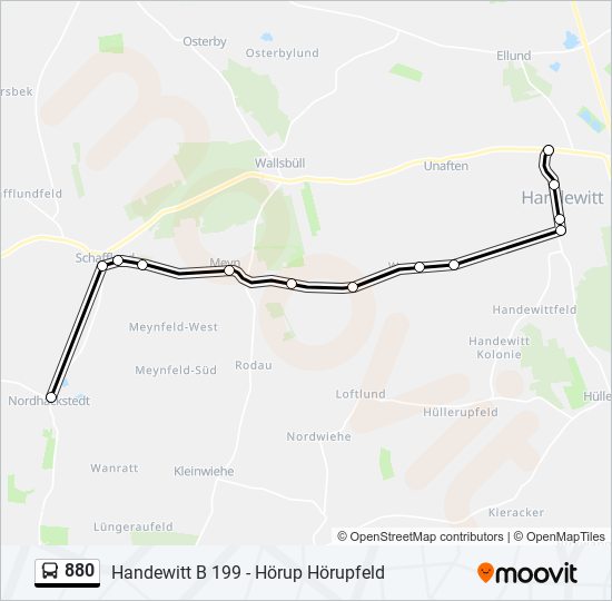 880 bus Line Map