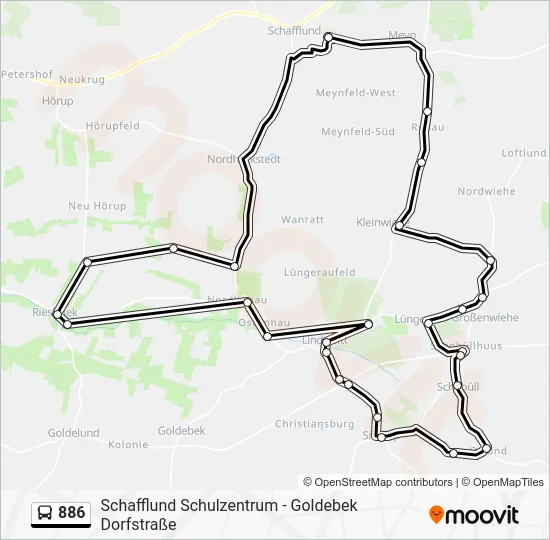 Автобус 886: карта маршрута