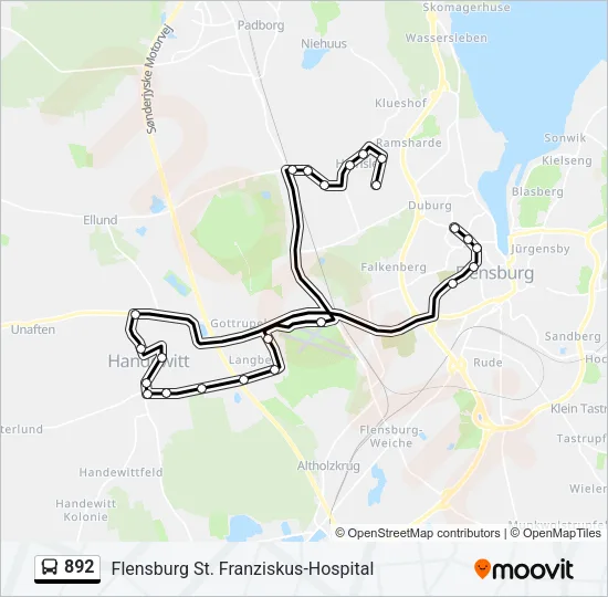 Автобус 892: карта маршрута