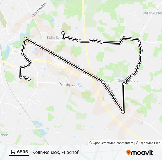 Автобус 6505: карта маршрута