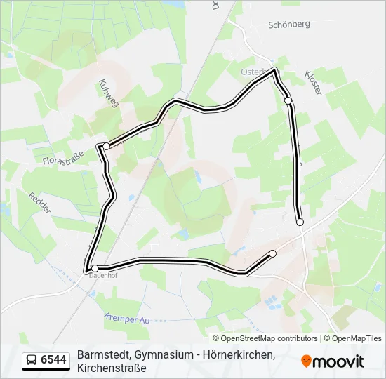 Автобус 6544: карта маршрута