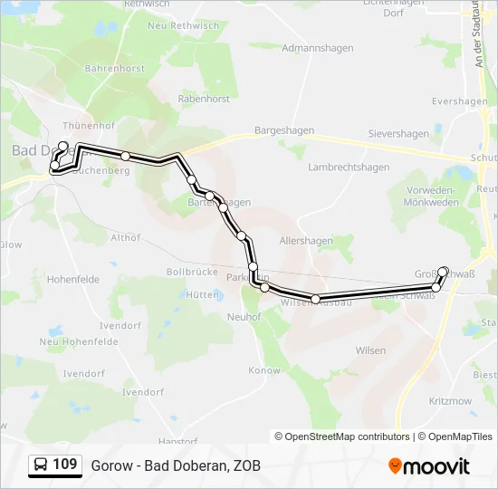 Автобус 109: карта маршрута