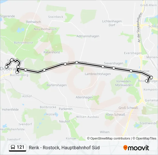 121 Bus Line Map