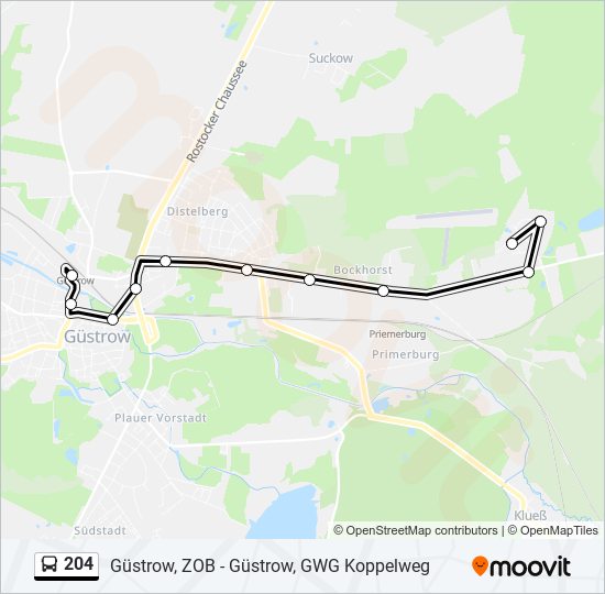 204 Route: Schedules, Stops & Maps - Güstrow, Gwg Koppelweg (Updated)