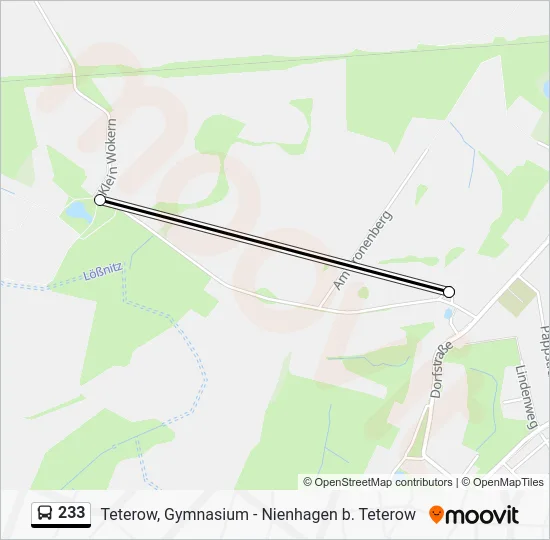 Автобус 233: карта маршрута