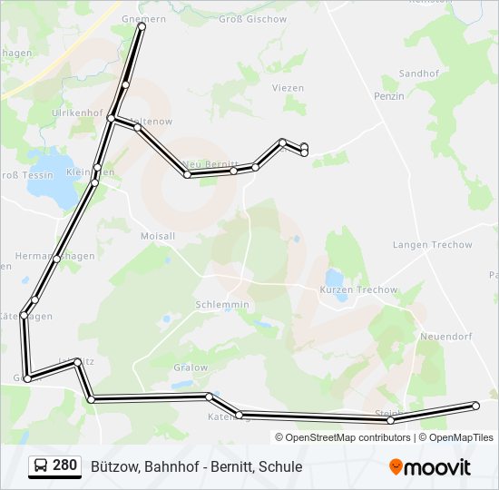 280 Route: Schedules, Stops & Maps - Bützow, Gymnasium (Updated)