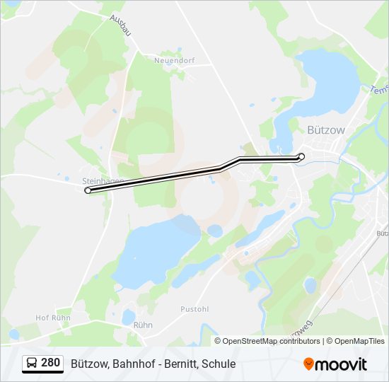 280 Route: Schedules, Stops & Maps - Bützow, Grundschule Schloßstraße ...