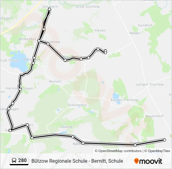 280 Route: Schedules, Stops & Maps - Bützow, Gymnasium (Updated)