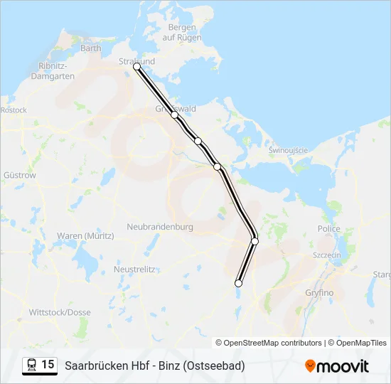 Поезд 15: карта маршрута