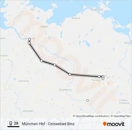 Поезд 28: карта маршрута