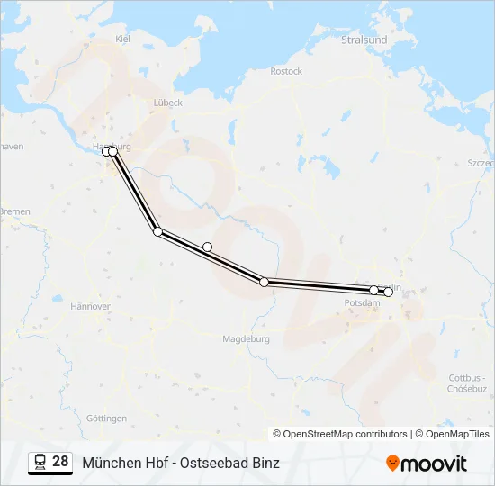 Поезд 28: карта маршрута