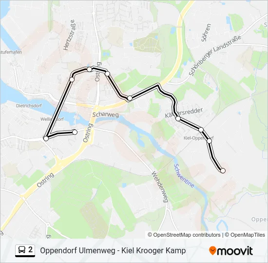 Автобус 2: карта маршрута